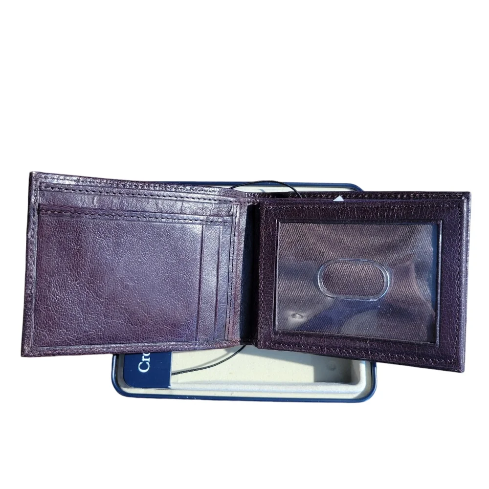 NWT Crofts & Barrow Leather Men's Slim Bifold Wallet